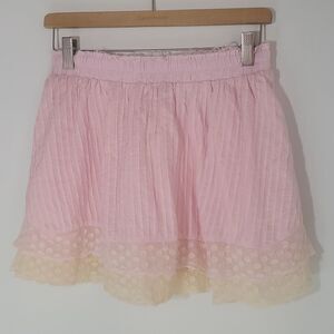 LoveShackFancy Toya Skirt in Ambrosia Garden Pink Cotton Size M